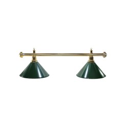 Lampa bilardowa ELEGANCE 2-klosze zielone, złoty