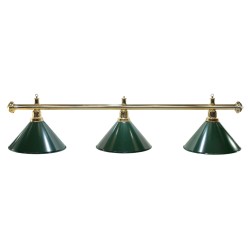 Lampa bilardowa ELEGANCE 3-klosze zielone, złoty