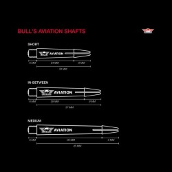 Shaft dart Bull's Aviation Shafts Grey Aluminium