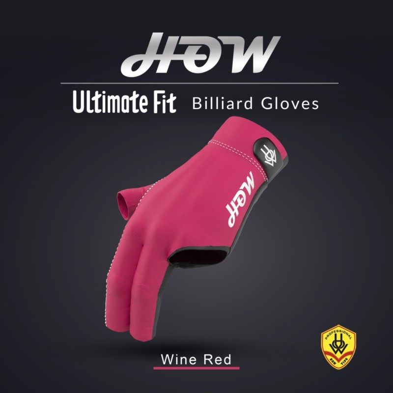 Rękawiczka bilardowa HOW UltimateFit Wine Red S/M