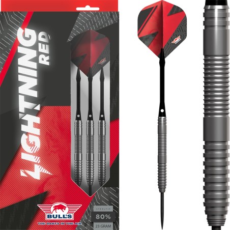 Rzutki lotki dart Bull's Lightning Red 80% steel