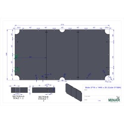 Płyta łupek brazylijski pool bilard 9ft 3-cz 25mm