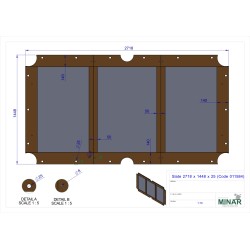 Płyta łupek brazylijski pool bilard 9ft 3-cz 25mm