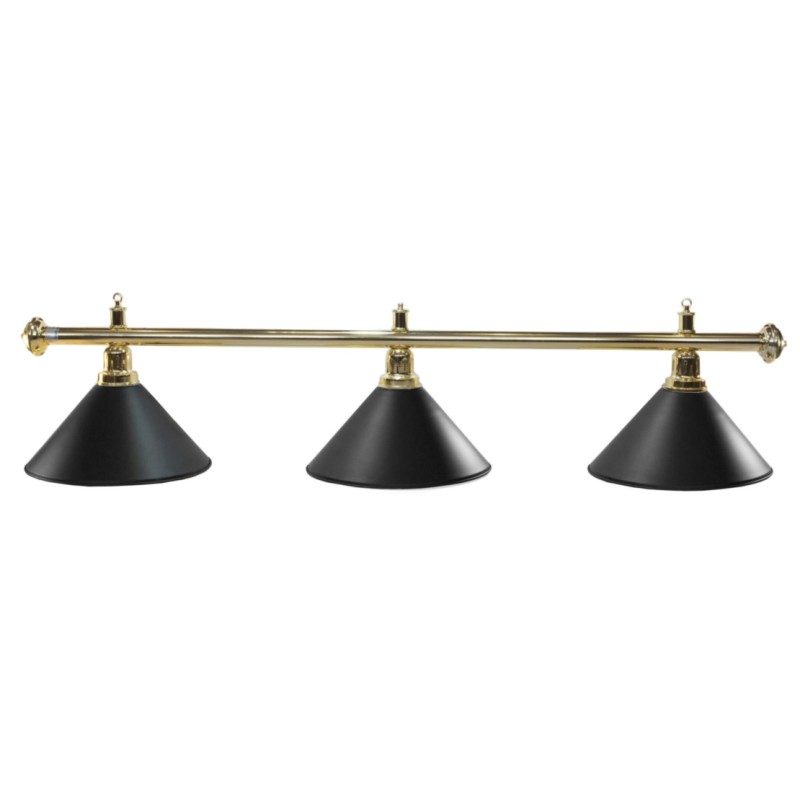 Lampa bilardowa ELEGANCE złota 3-klosze czarne