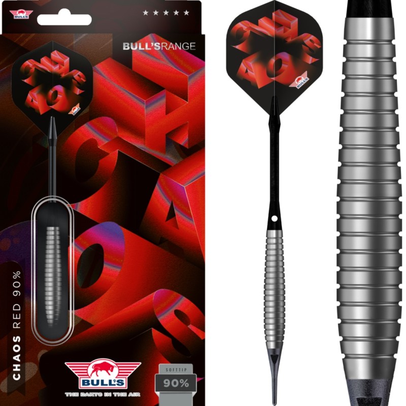 Rzutki lotki dart Bull's Chaos Red 90% softip 18g