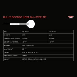 Rzutki lotki dart Bull's Bronzo Nova 90% Steeltip